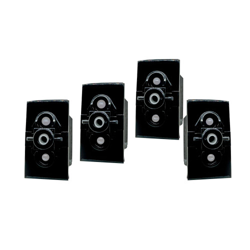 On / Off Rocker Switch Base | Pack of 4 | 4-Pin 20A White LED Backlit | Waterproof 12V – 48V