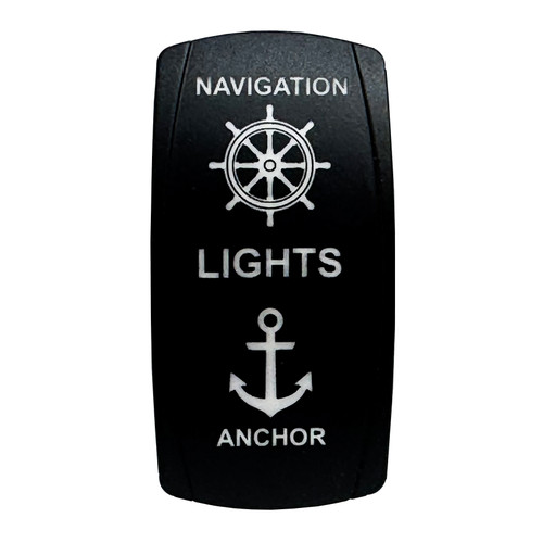 Navigation Anchor Lights | On / Off / On Rocker Switch | 4-Pin 20A Blue LED Backlit | Waterproof 12V – 48V |