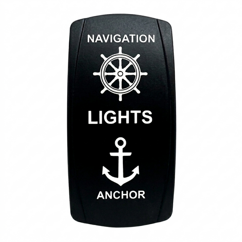 Navigation Anchor Lights | Boat | On / Off / On Rocker Switch | 4-Pin 20A Blue LED Backlit | Waterproof 12V – 48V |