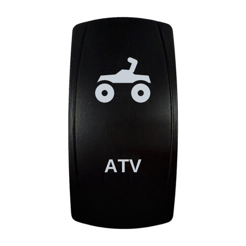 ATV rocker switch with laser-etched atv / quad icon, in daylight