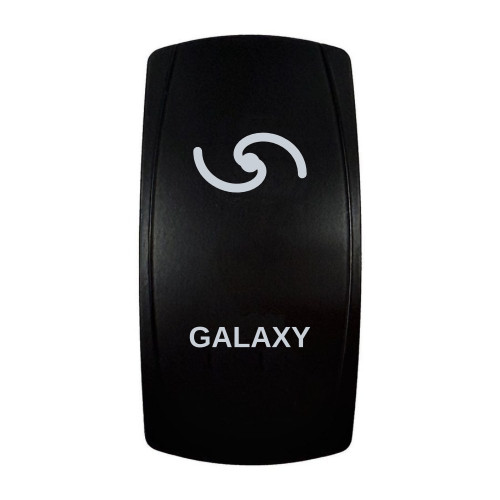GALAXY rocker switch with laser-etched galaxy icon, in daylight