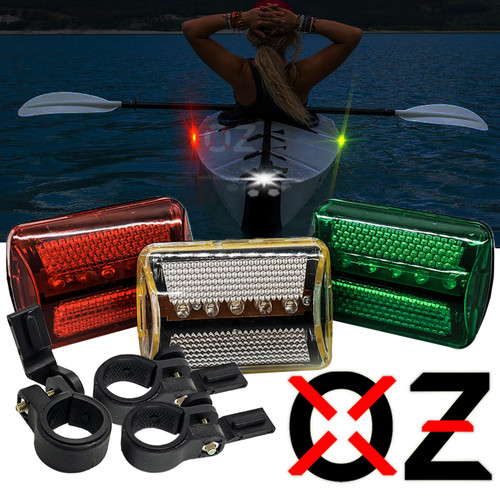 OZ® Marine portable Navigation Lights, wireless LED Red Green White boat safety