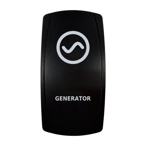 GENERATOR rocker switch with laser-etched generator icon, in daylight