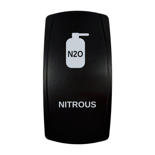 NITROUS rocker switch with laser-etched nitrous icon, in daylight