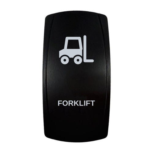 FORKLIFT rocker switch with laser-etched forklift icon, in daylight