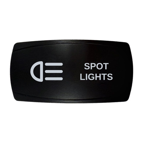 SPOT LIGHTS horizontal rocker switch with laser-etched spot lights icon, in daylight