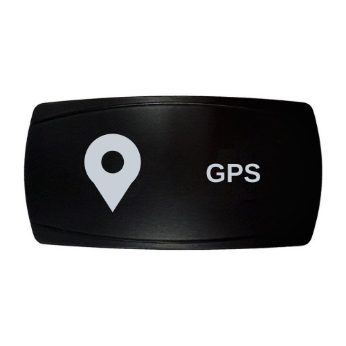 GPS horizontal rocker switch with laser-etched gps / navigation icon, in daylight