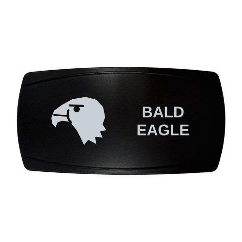 BALD EAGLE horizontal rocker switch with laser-etched bald eagle icon, in daylight