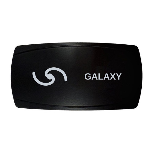 GALAXY horizontal rocker switch with laser-etched galaxy icon, in daylight
