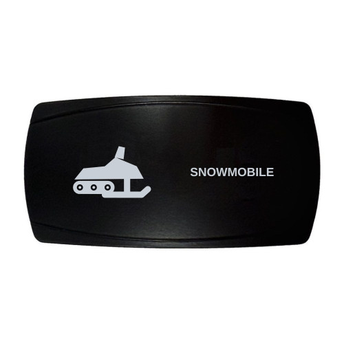 SNOWMOBILE horizontal rocker switch with laser-etched snowmobile icon, in daylight