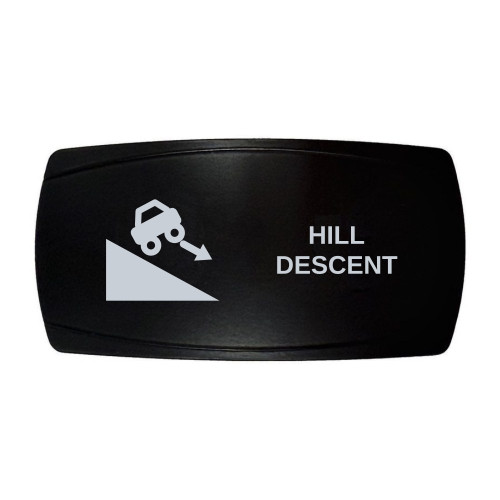 HILL DESCENT horizontal rocker switch with laser-etched hill descent icon, in daylight