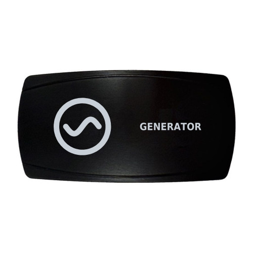 GENERATOR horizontal rocker switch with laser-etched generator icon, in daylight