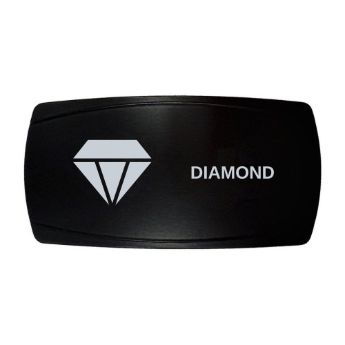 DIAMOND horizontal rocker switch with laser-etched diamond icon, in daylight