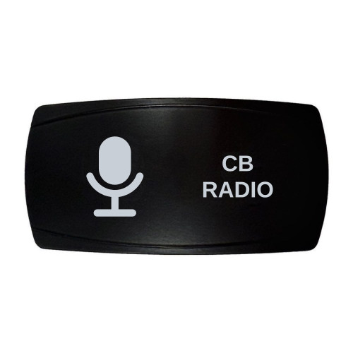CB RADIO horizontal rocker switch with laser-etched microphone / cb icon, in daylight