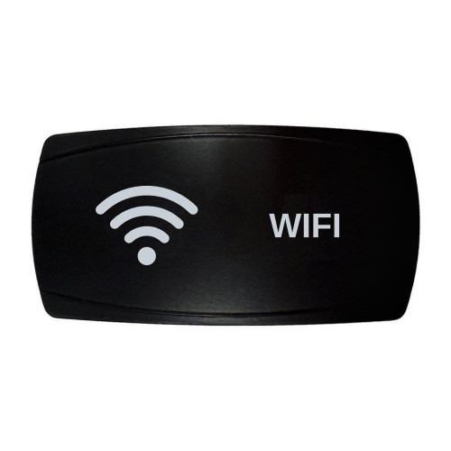 WIFI horizontal rocker switch with laser-etched wifi icon, in daylight