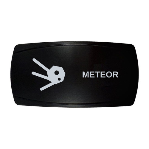 METEOR horizontal rocker switch with laser-etched meteor icon, in daylight