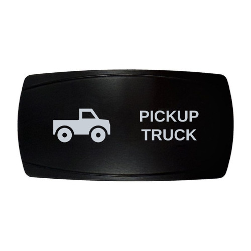 PICKUP TRUCK horizontal rocker switch with laser-etched pickup truck icon, in daylight