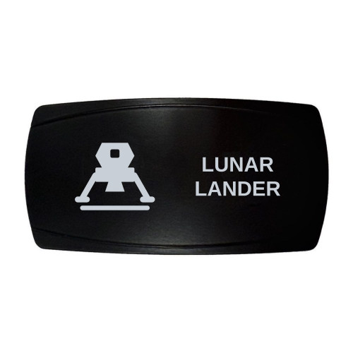 LUNAR LANDER horizontal rocker switch with laser-etched lunar lander icon, in daylight