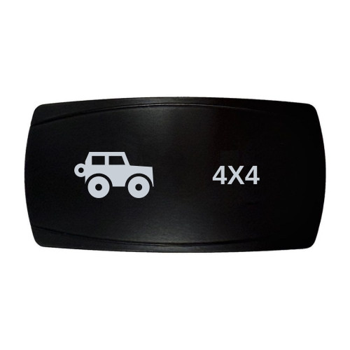 4X4 horizontal rocker switch with laser-etched off-road 4x4 icon, in daylight