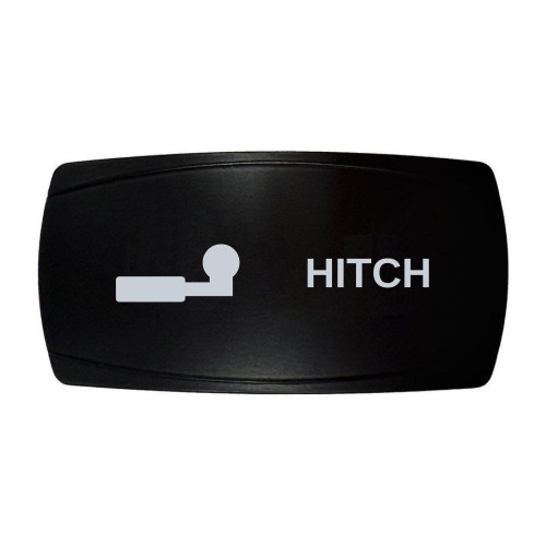 HITCH horizontal rocker switch with laser-etched hitch / tow icon, in daylight