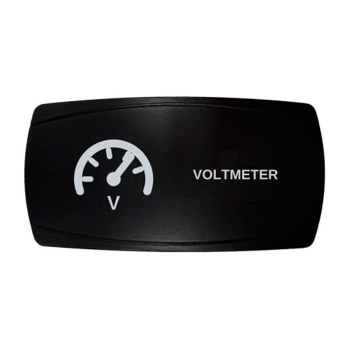 VOLTMETER horizontal rocker switch with laser-etched voltmeter icon, in daylight
