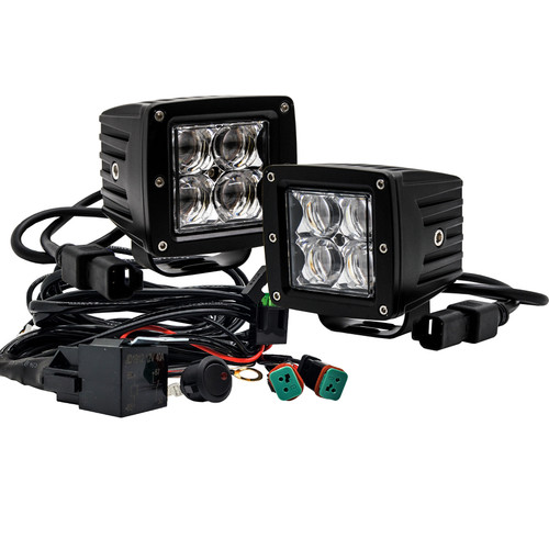 4D Series OZ-USA® 3" Pod High Intensity LED Ditch Lights Spot Beam Pattern with Plug and Play Wire Harness Offroad
