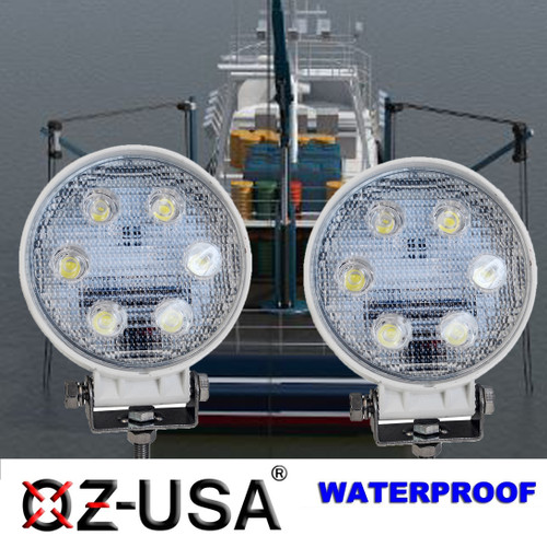 4" White 18W OZ-USA® LED Docking Work Light for Boats Fishing Vessels Marine