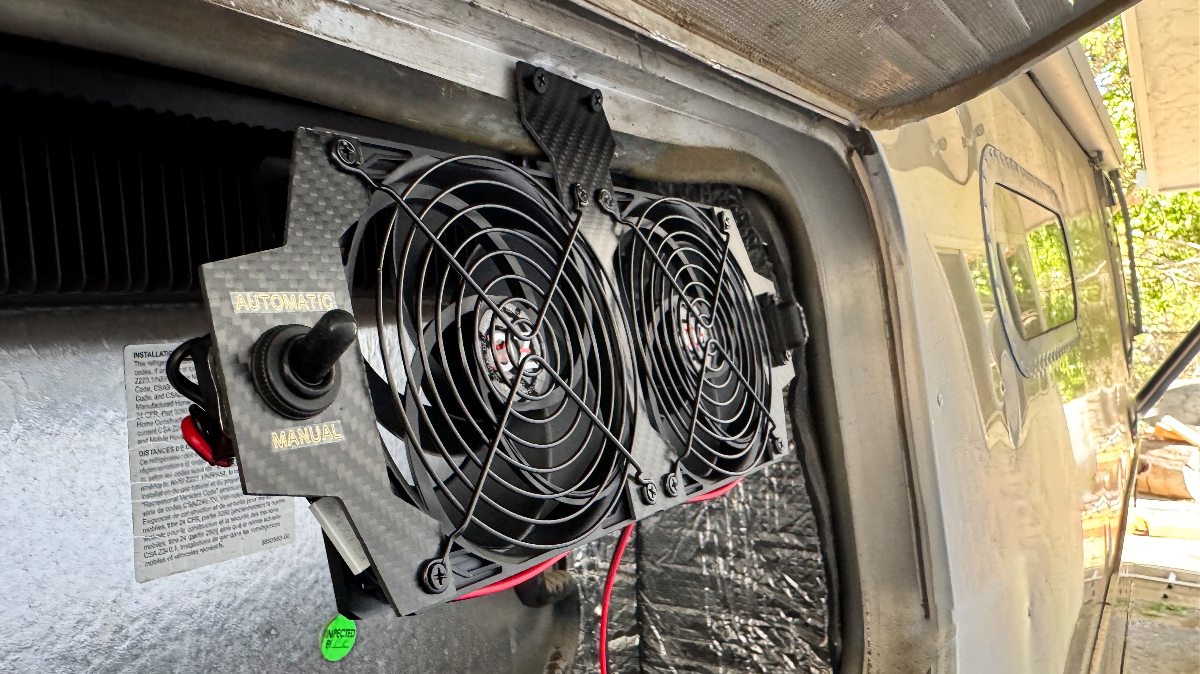 Automatic RV Fridge Cooling Fan Whisper Quiet 12v fits Dometic