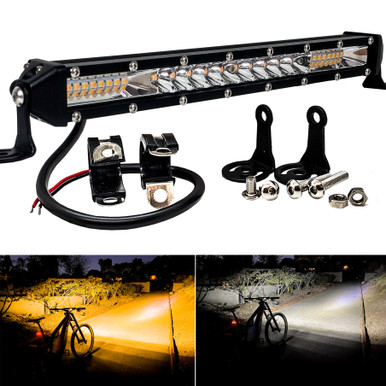 E-BIKE ファットタイヤ LEDライト E Bike White Amber Dual LED Light Bar Headlight with Bicycle
