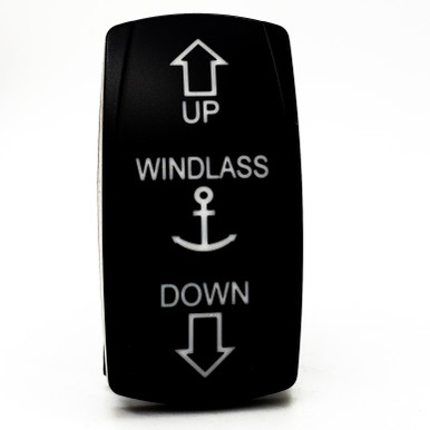 Windlass Up/Down Momentary Rocker Switch 4-Pin Laser Etch Blue LED for ...