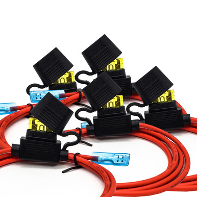 5-Pack 14 Gauge ATC Inline Fuse Holders – 12V Power, 100% Copper, For Car Audio & More
