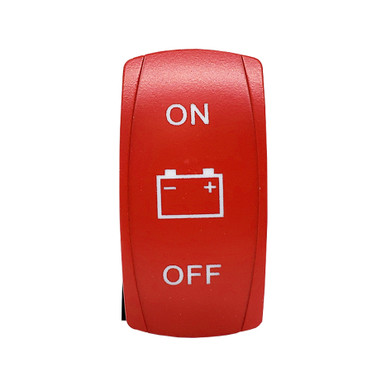 Battery On/Off Rocker Switch 4-Pin Laser Etch Red Plate for UTV