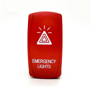 Emergency Light On/Off Red Rocker Switch 4-Pin Laser Etch for UTV