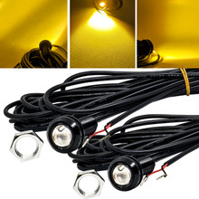 5/8 Inch Round 22mm Black Bolt Beam High Intensity Amber LED with 20ft. AWG #26 Wire 