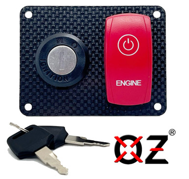 Carbon Fiber keyed Ignition Switch Panel locking Engine Start Rocker ...
