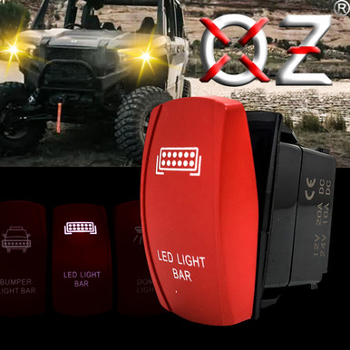 LED Light Bar On/Off Red Rocker Switch 4-Pin for Trucks UTV Golf