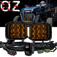 5" Side Emitting Amber LED Bumper Lights DRL 180° Beam Pattern with Pulse Power Busbar Wire Harness Kit for Polaris XPEDITION RZR Turbo Pro Crew Ranger XP 2018-2024