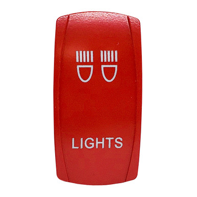LIGHTS | On / Off Red Rocker Switch | 4-Pin 20A White LED Backlit ...