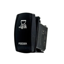 FEEDER Momentary On/Off Rocker Switch – 4-Pin Laser-Etched Blue LED Backlit 12V-48V for Trucks UTVs RVs Tractors Compatible with Polaris Can-Am Honda Yamaha