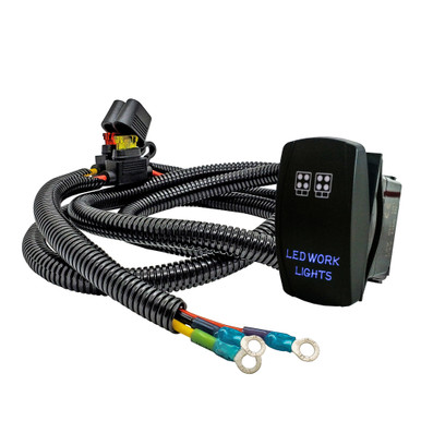 LED Work Lights On/Off Rocker Switch with Power Busbar Distribution ...
