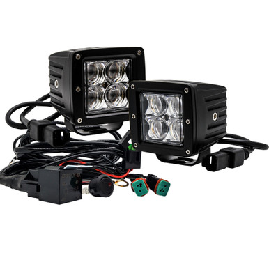 Led Light Bar 2x 3.5 Round LED Spot Light Pods - 90W 9000LM Flood Beam For Off Road 319077
