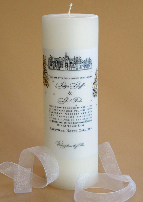 Wedding Invitation Candle - Straight Edge