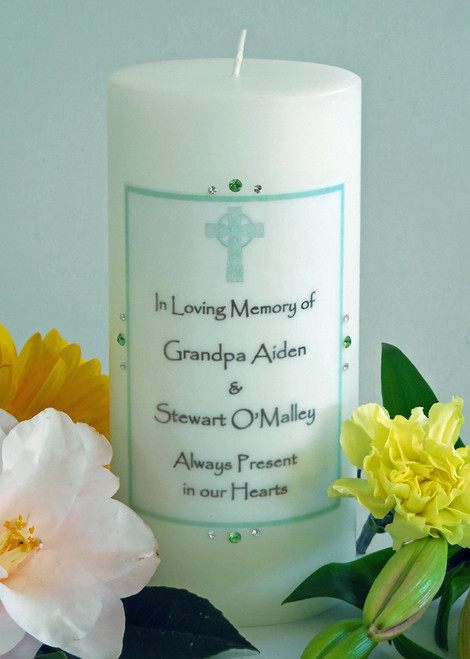 Green Cross Irish Memorial Candle