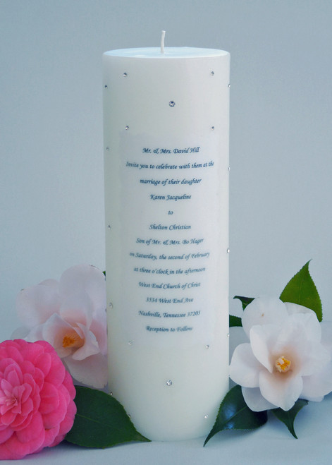 Swarovski Crystal Wedding Invitation Candle