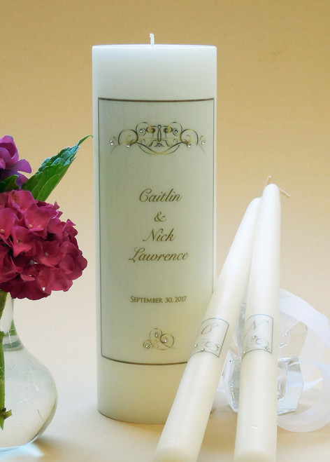 Gold Flourish Wedding Unity Candles