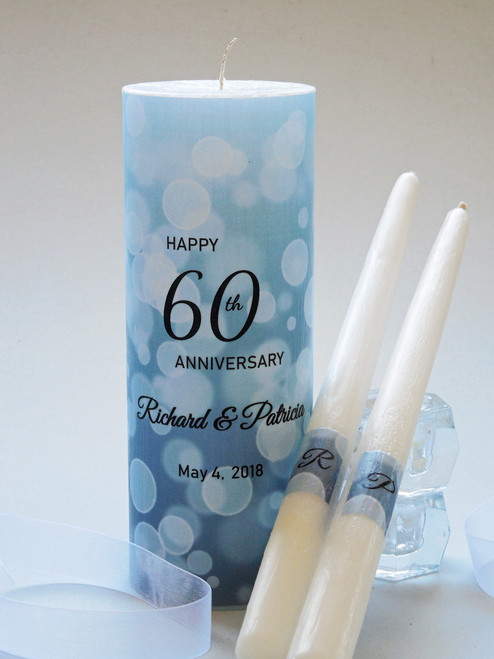 60th Anniversary Candle Set - Diamond White