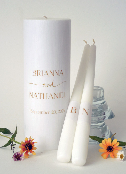 Gold Minimal Elegance Wedding Unity Candles 