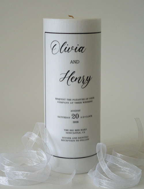 Wedding Invitation Candle