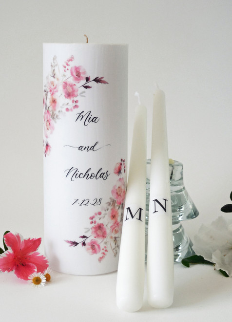 Anemone Wedding Unity Candle Set