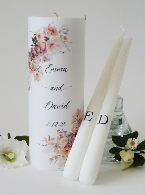 Rustic Autumn Wedding Unity Candle Set